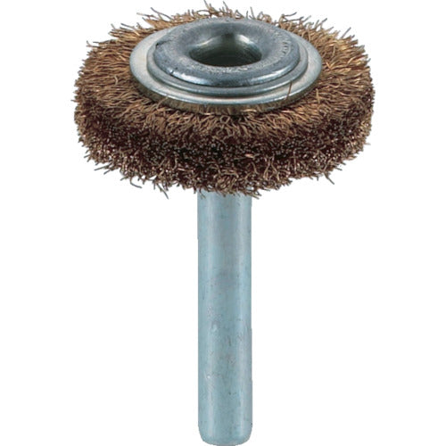 TRUSCO Shaft Wheel Brush φ32 x Shaft 6 Brass Wire Diameter 0.15 TB-6204 1 pc