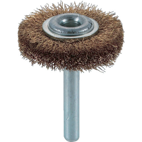 TRUSCO Shaft Wheel Brush φ38 x Shaft 6 Brass Wire Diameter 0.15 TB-6214 1 pc