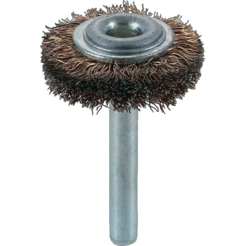 TRUSCO Shaft Wheel Brush φ32 x Shaft 6 Brass Plated Steel Wire Wire Diameter 0.25 TB-6201 1 pc