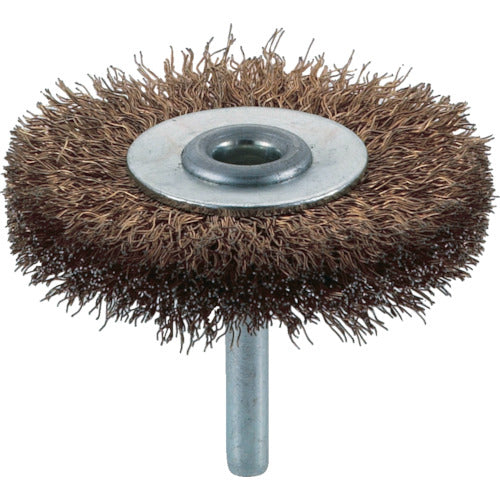 TRUSCO Shaft Wheel Brush φ65 x Shaft 6 Brass Plated Steel Wire Wire Diameter 0.25 TB-6231 1 pc