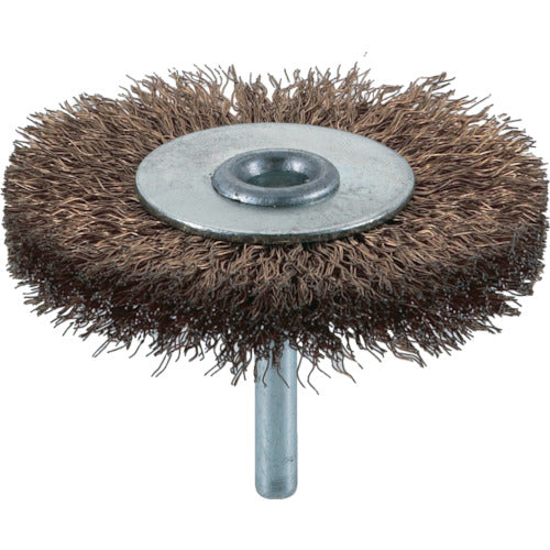 TRUSCO Shaft Wheel Brush φ75 x Shaft 6 Brass Plated Steel Wire Wire Diameter 0.25 TB-6241 1 pc
