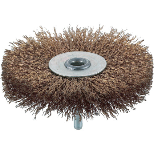 TRUSCO Shaft Wheel Brush φ100 x Shaft 6 Brass Plated Steel Wire Wire Diameter 0.25 TB-6251 1 pc