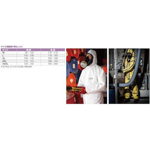 Honeywell Full Body Chemical Protective Suit Spacel C Medium Size L 4506001-L 1 Unit