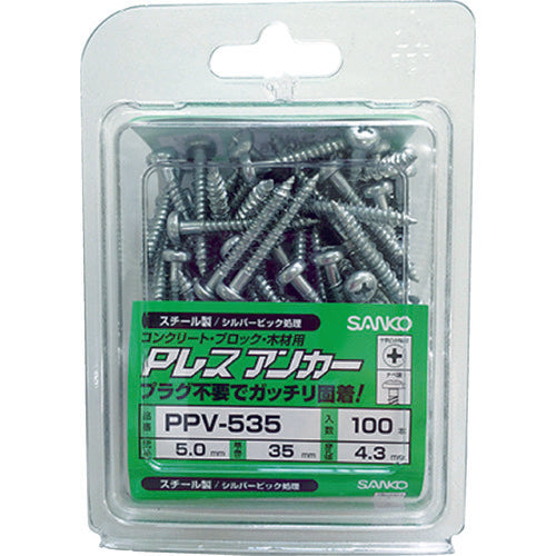 サンコー　Ｐレスアンカー　スチール製　（１００本入）　PFV-4X45P100　1 PK