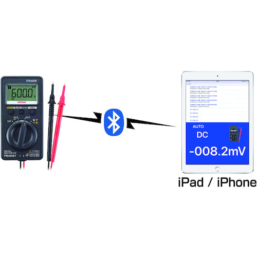 ＳＡＮＷＡ　Ｂｌｕｅｔｏｏｔｈ対応ポケット型デジタルマルチメータ　PM300BT　1 台