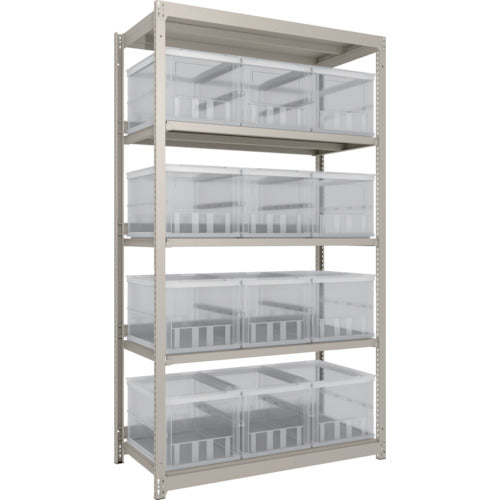 TRUSCO Steel Rack M1.5 Type Light-Medium Duty Shelf Oricon Storage Type H2100 x W1160 x D595 50L x 12 TSK-O50B Transparent x 12 pcs included M1.5-7465-50LX12 1 unit