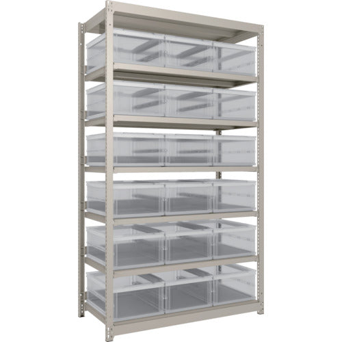 TRUSCO Steel Rack M1.5 Type Light-Medium Duty Shelf Oricon Storage Type H2100XW1160XD595 TSK-O30B Transparent X18 Included M1.5-7467-30LX18 1 Unit