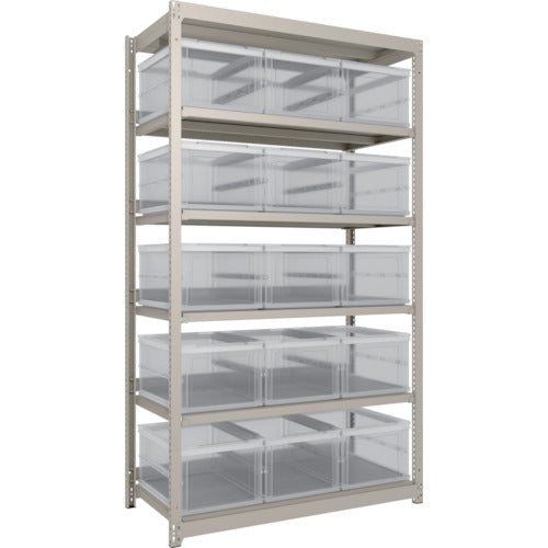 TRUSCO Steel Rack M1.5 Type Light-Medium Duty Shelf Oricon Storage Type H2100XW1160XD595 TSK-O40B Transparent x 15 pcs included M1.5-7466-40LX15 1 unit