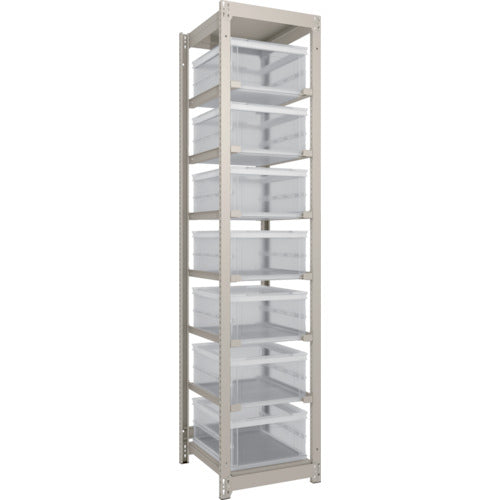 TRUSCO Steel Rack M1.5 Type Light-Medium Duty Shelf Oricon Storage Type H2100 x W430 x D595 TSK-O30B Transparent x 7 Included M1.5-7162U6-30LX7 1 Unit
