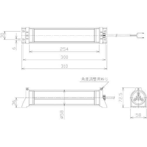 ＮＩＫＫＩ　防水型ＬＥＤリニアライト　ＡＣ１００−２４０Ｖ（３ｍコード付き）　NLM10SG-AC　1 本