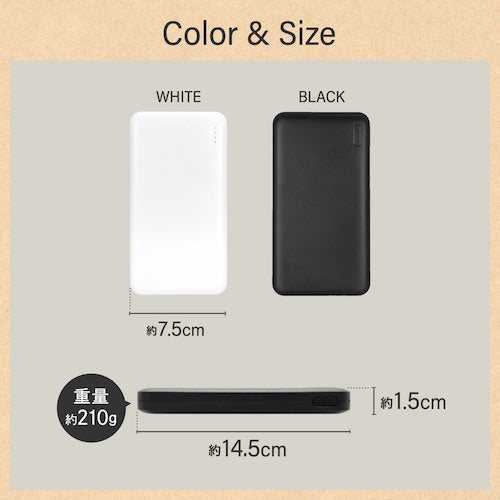 Owltech Mobile Battery Thin 10000mAh Black OWL-LPB10005-BK 1 piece