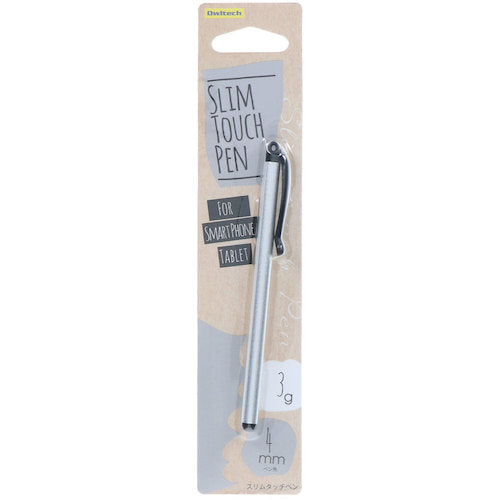 Ｏｗｌｔｅｃｈ　スリムで細部まで見やすくゲームや写真の落書きに最適　超軽量ストラップホール付き　スリムタッチペン　OWL-TPSE06-SI　1 個
