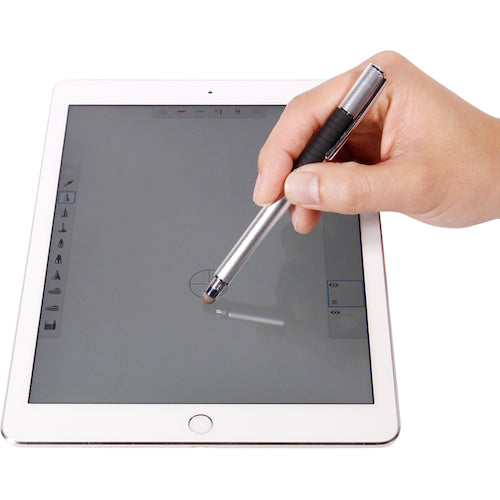 Ｏｗｌｔｅｃｈ　これ１本で２通りの書きごごち　導電繊維タイプとクリアな丸型ヘッドを選べる静電式タッチペン　OWL-TPSE02-BK　1 個