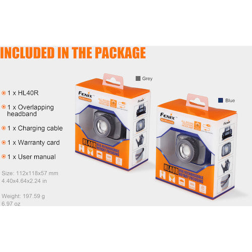 FENIX Rechargeable LED Headlight HL40RBLUE HL40RBLUE 1 piece