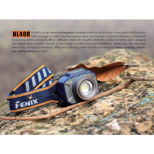 FENIX Rechargeable LED Headlight HL40RBLUE HL40RBLUE 1 piece