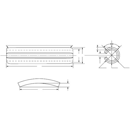 ＴＲＵＳＣＯ　ロールピン　ステンレス（スプリングピン）　ストレート　３Ｘ１２　１０００本入　ヘキサゴンパック　S085-0312　1 缶