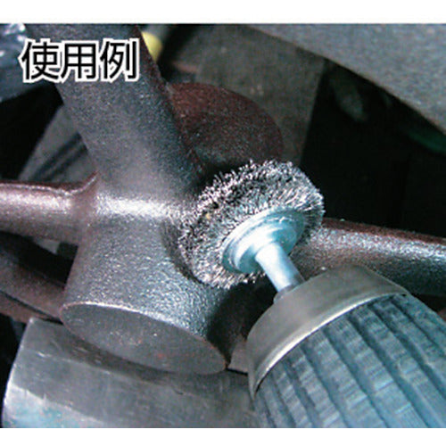 TRUSCO Shaft Wheel Brush φ65 x Shaft 6 Stainless Steel Wire Wire Diameter 0.3 TB-6233 1 pc