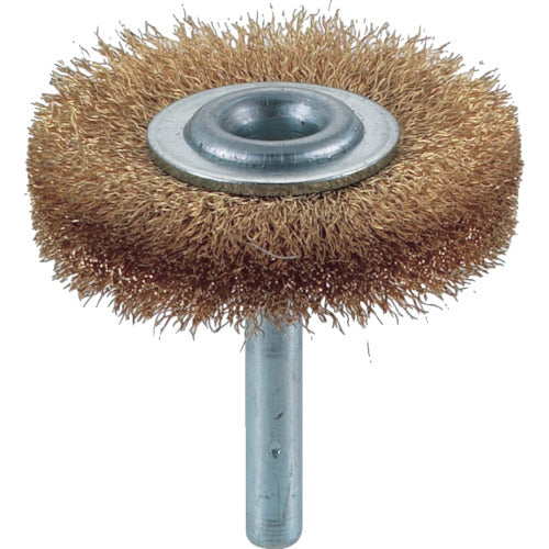 TRUSCO Shaft Wheel Brush φ50 x Shaft 6 Brass Wire Diameter 0.15 TB-6224 1 pc