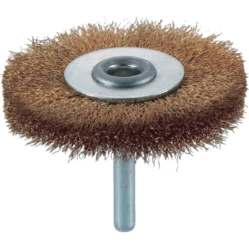 TRUSCO Shaft Wheel Brush φ65 x Shaft 6 Brass Wire Diameter 0.15 TB-6234 1 pc
