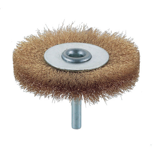 TRUSCO Shaft Wheel Brush φ75 x Shaft 6 Brass Wire Diameter 0.15 TB-6244 1 pc