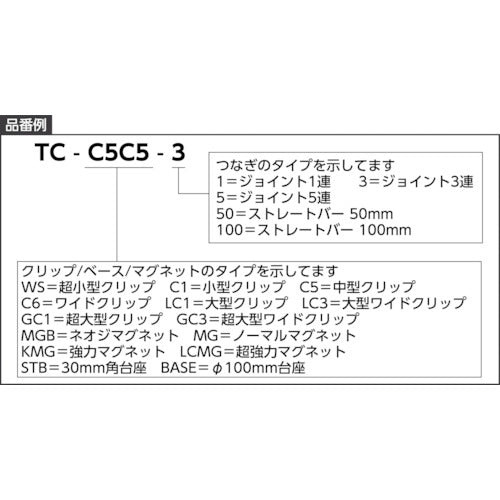 ＴＲＵＳＣＯ　ホルダー式クリップ　ワイドクリップ＋ジョイント３連＋中型クリップ　TC-C6C5-3　1 個