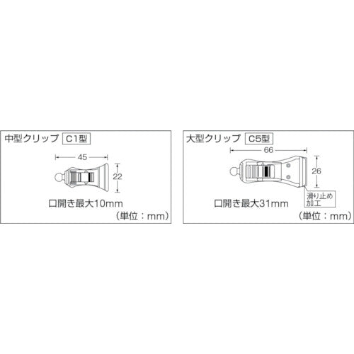 ＴＲＵＳＣＯ　ホルダー式クリップ　小型クリップ＋ストレート１００＋中型クリップ　TC-C1C5-100　1 個