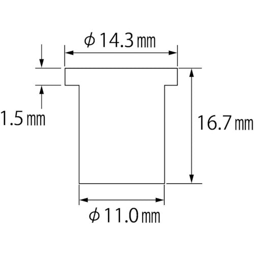 エビ　ブラインドナット“エビナット”（平頭・アルミ製）　エコパック　板厚３．２　Ｍ８Ｘ１．２５（１５個入）　NAD8MP　1 PK