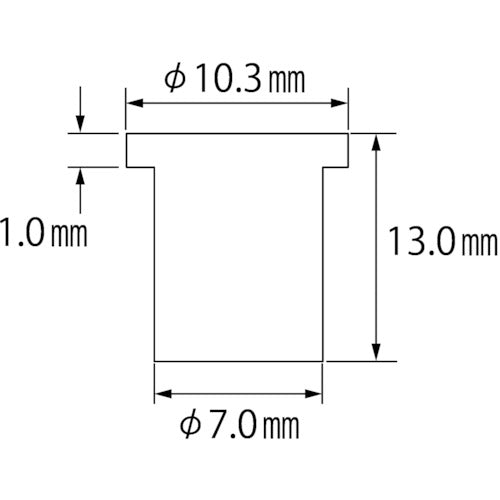 エビ　ブラインドナット“エビナット”（平頭・アルミ製）　エコパック　板厚３．２　Ｍ５Ｘ０．８（３０個入）　NAD5MP　1 PK