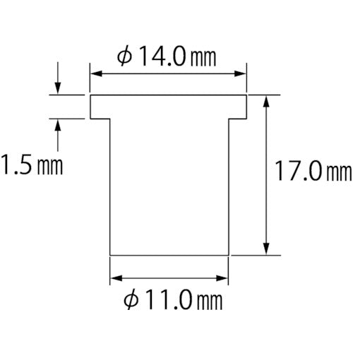 エビ　ブラインドナット“エビナット”（平頭・スチール製）　エコパック　板厚３．２　Ｍ８Ｘ１．２５（１５個入）　NSD8MP　1 PK