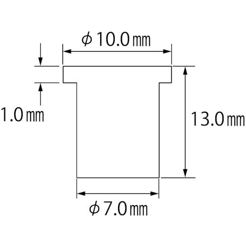 エビ　ブラインドナット“エビナット”（平頭・スチール製）　エコパック　板厚３．２　Ｍ５Ｘ０．８（３０個入）　NSD5MP　1 PK