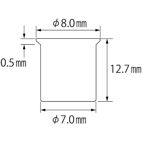 エビ　ブラインドナット“エビナット”（薄頭・スチール製）　エコパック　板厚３．２　Ｍ５Ｘ０．８（３０個入）　NSK5MP　1 PK