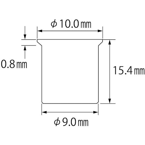 エビ　ブラインドナット“エビナット”（薄頭・スチール製）　エコパック　板厚３．２　Ｍ６Ｘ１．０（２５個入）　NSK6MP　1 PK