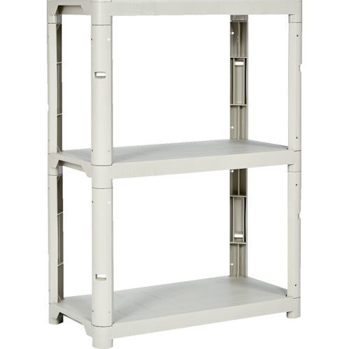 TRUSCO Plastic Shelf, Height 1229, 3 Tier Type, Comes with 4 Corner Caps, Neo Gray, TPT-4343CA, 1 Unit