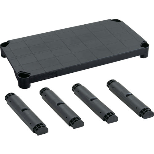 ＴＲＵＳＣＯ　プラ棚用　棚板セット　棚板間隔高さ３７２ｍｍ用脚４本付　つや消しブラック　TPT-345S-MBK　1 Ｓ