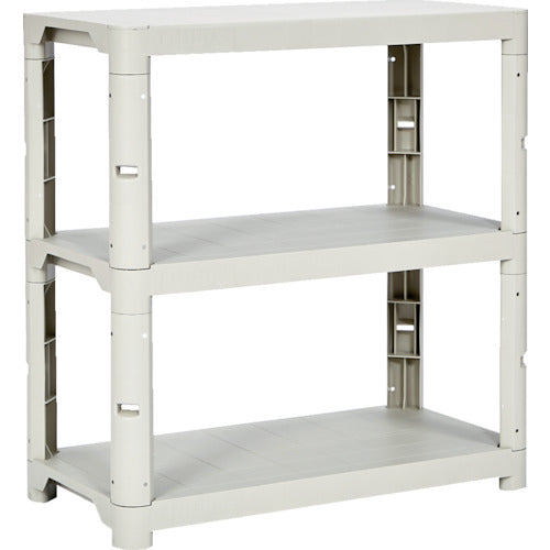 TRUSCCO 플라스틱 선반 높이 943-3단 타입 코너 캡 4개 부착 네오그레이 TPT-3343CA 1대