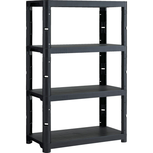 TRUSCCO 플라스틱 선반 높이 1371-4단 타입 코너 캡 4개 부착 무광택 블랙 TPT-5344C-MBK 1대