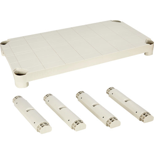 TRUSCO Plastic Shelf Shelf Set, Shelf Spacing Height 372mm, 4 Legs Included, Neo Gray TPT-345SA 1 S