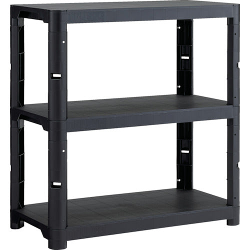 TRUSCCO 플라스틱 선반 높이 943-3단 타입 코너 캡 4개 부착 무광택 블랙 TPT-3343C-MBK 1대