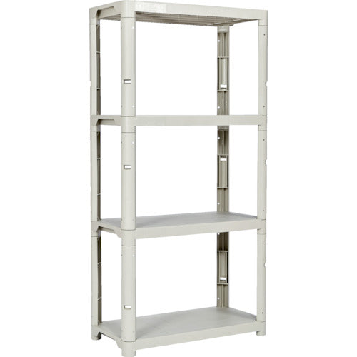 TRUSCCO 플라스틱 선반 높이 1800-4단 타입 코너 캡 4개 부착 네오그레이 TPT-6344CA 1대