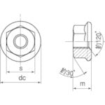 ＴＲＵＳＣＯ　フランジナットセレート付　三価白　Ｍ６（１０×１３）　１８０個入　ヘキサゴンパック　S094-0006　1 缶