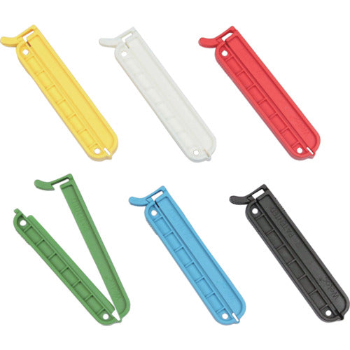ＴＲＵＳＣＯ　袋留めクリップ　６Ｐ（白赤黄青緑黒）　TWC-70AS6P　1 PK