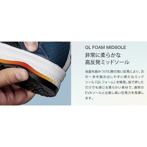 ミドリ安全　高反発ソール　先芯入りスニーカー　ＱＬ−０１Ｎブラック　２７ｃｍ　QL-01N-BK-27.0　1 足