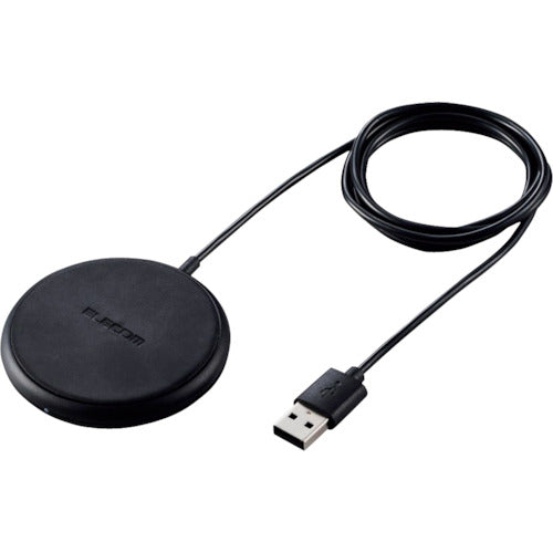 ELECOM Wireless Qi Charger 5W Compact Desktop Cable 1m Black W-QA16BK 1 pc