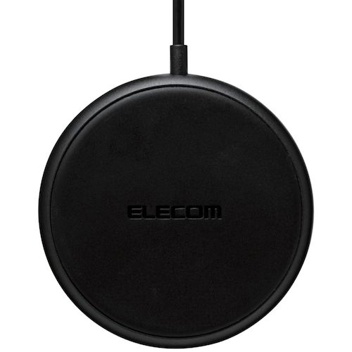 ELECOM Wireless Qi Charger 5W Compact Desktop Cable 1m Black W-QA16BK 1 pc