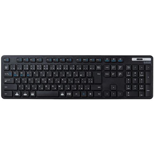 エレコム　Ｂｌｕｅｔｏｏｔｈフルキーボード　薄型　メンブレン式　抗菌　マルチペアリング対応　ブラック　TK-FBM120KBK　1 個