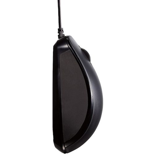 ELECOM Blue LED Mouse, Wired, 3 Buttons, Side Rubber, Antibacterial, Black, M-BL27UBKBK, 1 pc