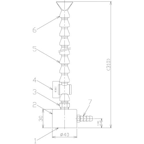 ＮＩＫＫＩ　マグネットスタンド式クーラントノズル　NM-C1-V　1 個