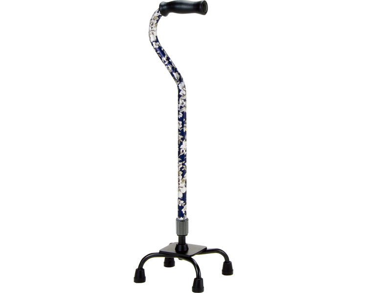 Aluminum 4-point support cane 50 series / OT-501 Blue flower pattern 1 piece
