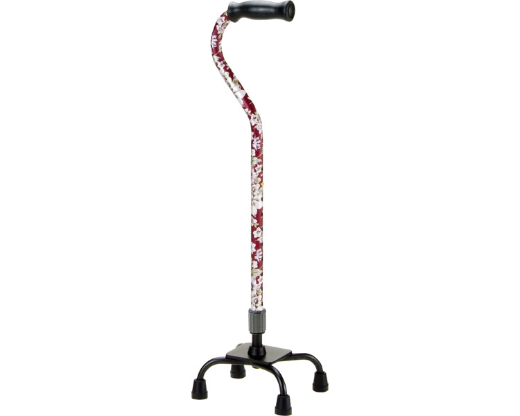 Aluminum 4-point support cane 50 series / OT-502 Red flower pattern 1 piece