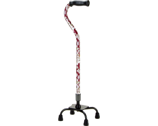 アルミ製4点支柱杖　50シリーズ / OT-502　赤花柄　1 本